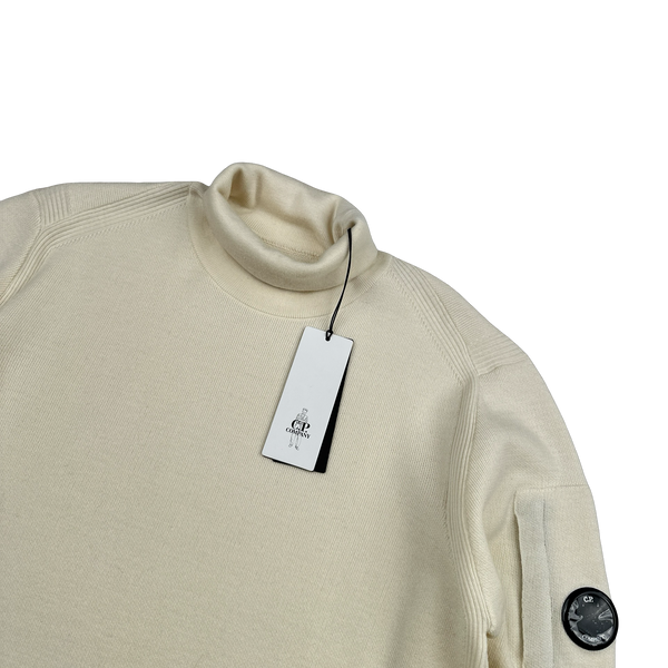 CP Company Beige Light Weight Roll Neck Jumper - XL