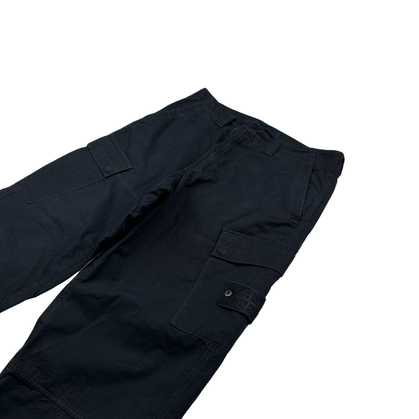 Stone Island 2023 Navy Ghost Piece O Ventile Cotton Cargo Trousers - 34"