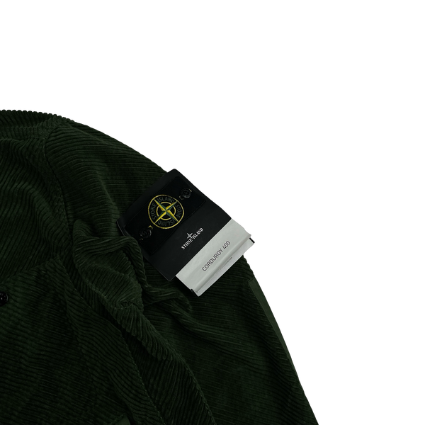 Stone Island 2023 Emerald Green Corduroy 400 Cotton Lined Jacket - Medium