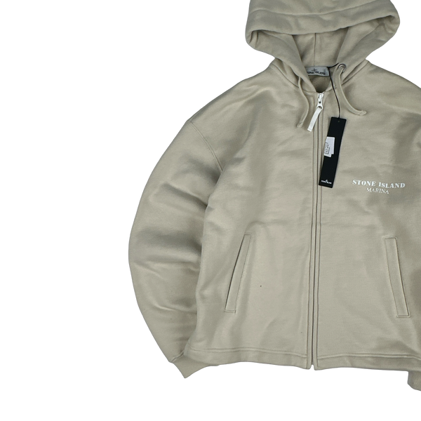 Stone Island 2023 Beige Cotton Heavyweight Marina Hoodie - Small
