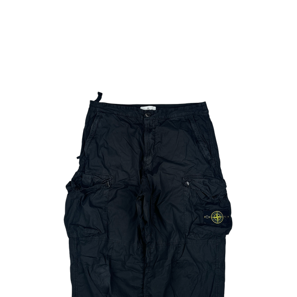 Stone Island 2019 LO Black Cotton Baggy Cargos - 34"