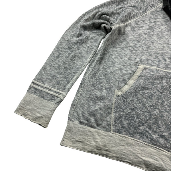 Stone Island 2008 White Cotton Marl Reverse Dyed Zipped Hoodie - XL