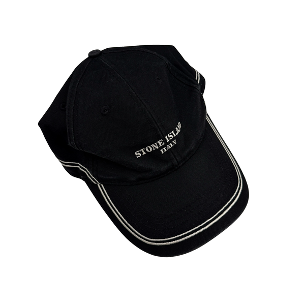 Stone Island 2005 Black White Rim Spellout Cap