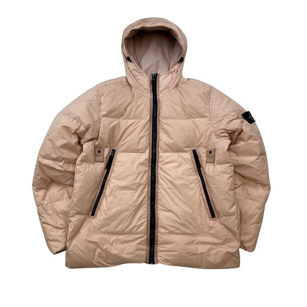 Stone Island 2021 Pink Crinkle NY Down Puffer Jacket - XL