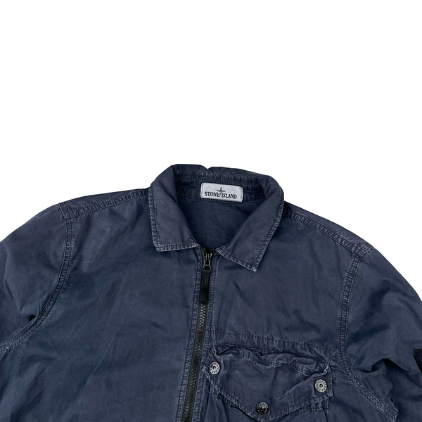 Stone Island 2021 Navy Cotton Overshirt - Small