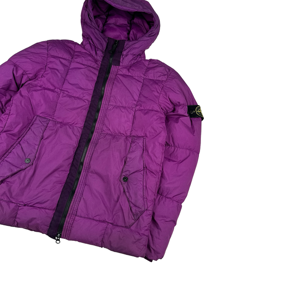 Stone Island 2018 Fuchia Down Filled Crinkle Puffer Jacket - Medium