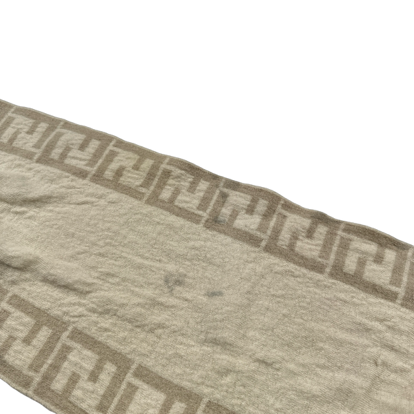 Fendi Monogram Tan Wool Scarf