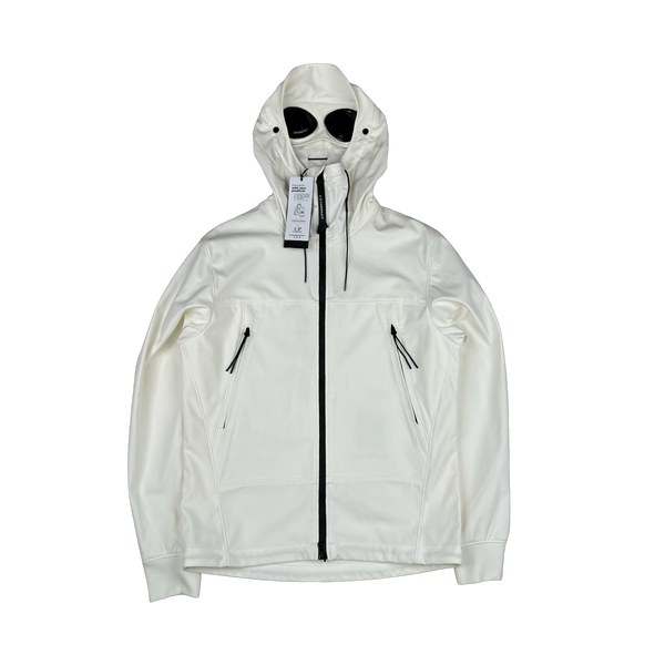 CP Company White Soft Shell Goggle Jacket - XS
