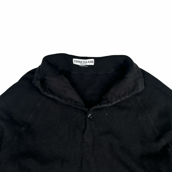 Stone Island 2004 Black Cotton Vintage Pullover Jumper - XL