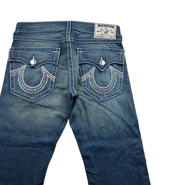 True Religion Billy Contrast Stitch Embroidered Pocket Denim Jeans - 33"