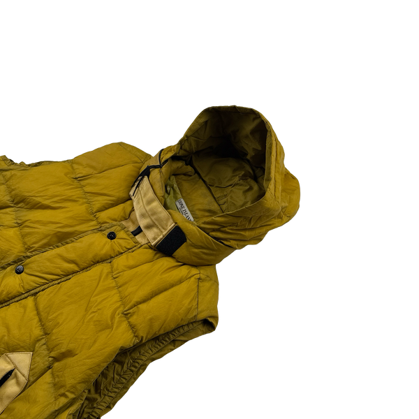 Stone Island 2010 Yellow Opaque Nylon Tela Down Gilet - XL