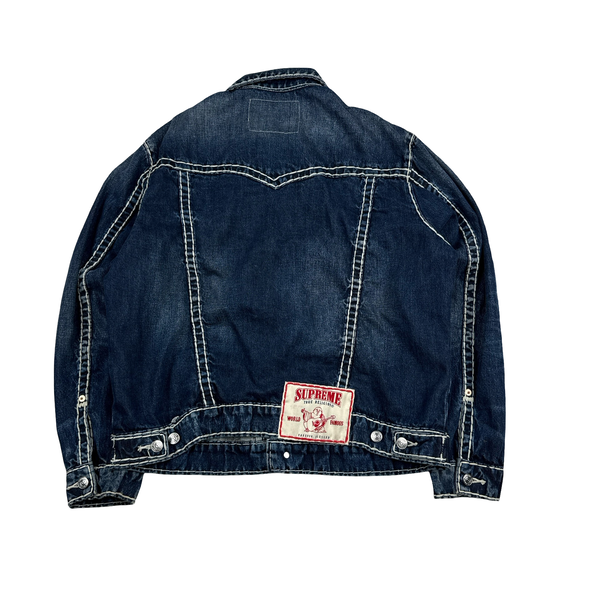 Supreme X True Religion Blue Contrast Stitch Denim Jacket - Medium