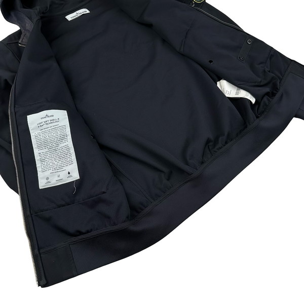 Stone Island 2021 Navy Soft Shell e-Dye Hooded Jacket - Small
