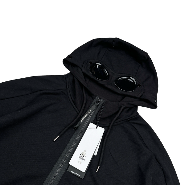 CP Company Black Cotton Goggle Hoodie - Large