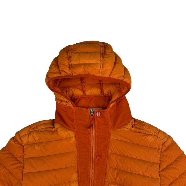 Stone Island 2019 Orange Loom Woven Down Puffer Jacket - Large