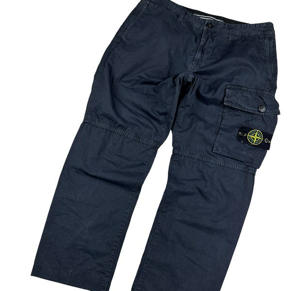 Stone Island 2020 Blue Cargo Slim Fit Cargo Trousers - 36"