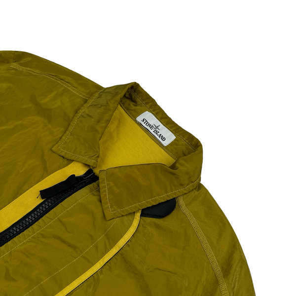 Stone Island 2018 Yellow Shimmer Nylon Metal Overshirt - Large