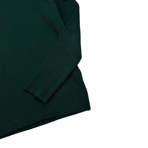 Stone Island Forest Green 2021 Ribbed Wool Crewneck - Medium