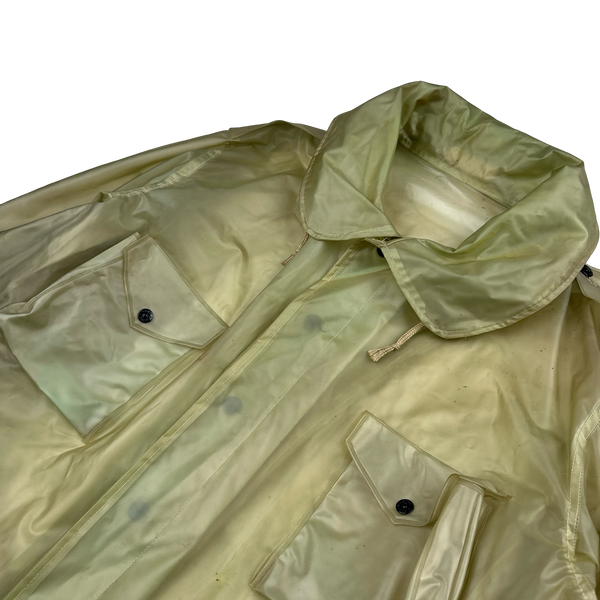 Stone Island 1980s PVC Archive Spellout Back Collared Jacket - 3XL
