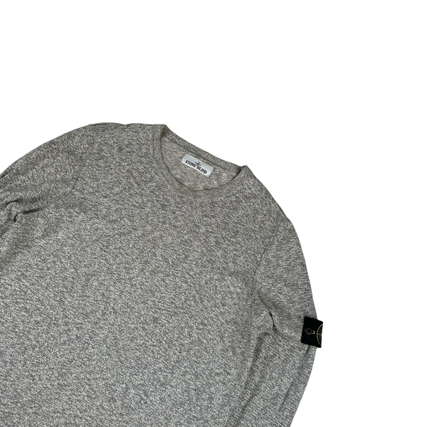 Stone Island 2019 Grey Marl Cotton Knit - Large