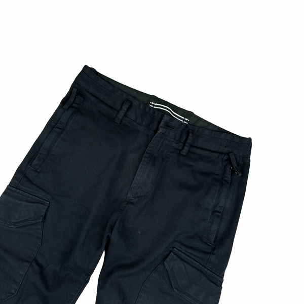 Stone Island 2020 Black Cotton Twill Cargo Trousers - Small