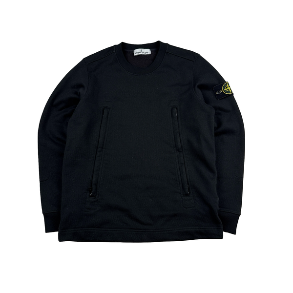 Stone Island 2020 Black Cotton Crewneck Sweatshirt - Small