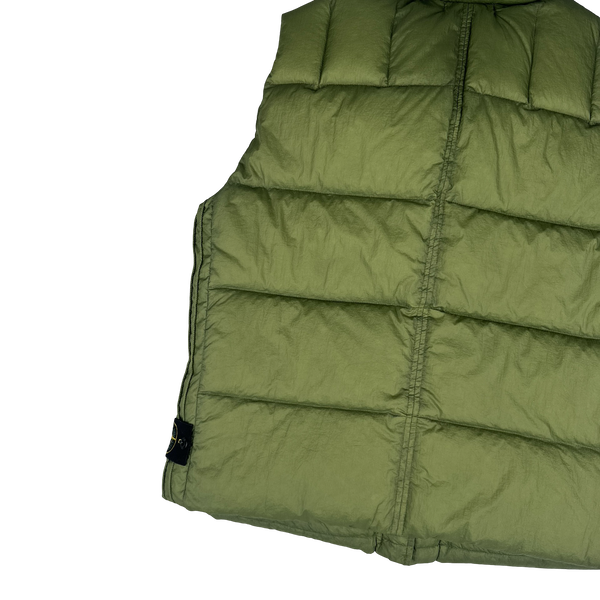 Stone Island 2010 Green Opaque Nylon Tela Down Gilet - XL