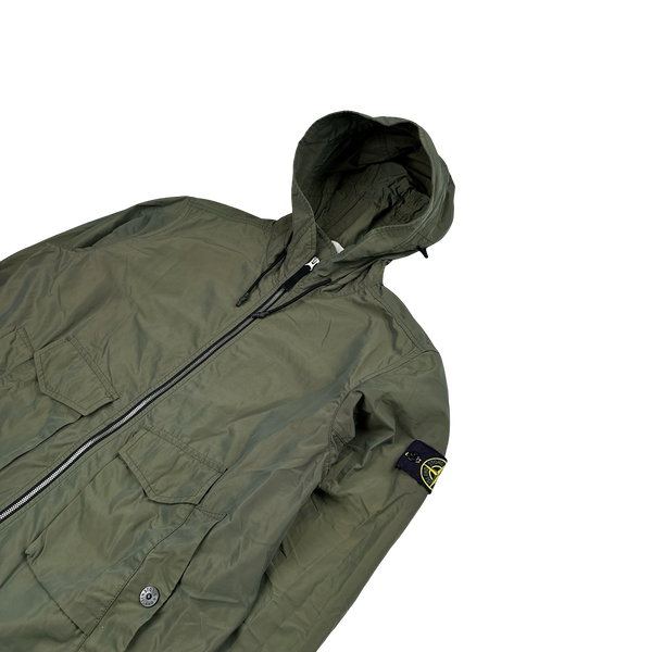 Stone Island 2021 Khaki Micro Reps Parka Jacket - Large