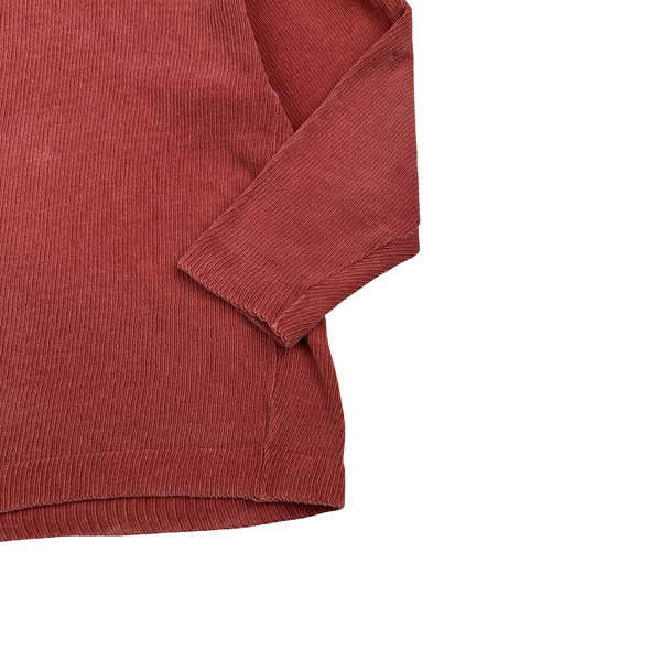 Stone Island Vintage Carmine Red Green Edge Wool Blend Jumper - Large