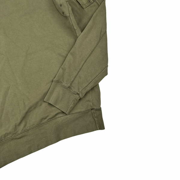 CP Company Khaki Cotton Lens View Crewneck Jumper - Large
