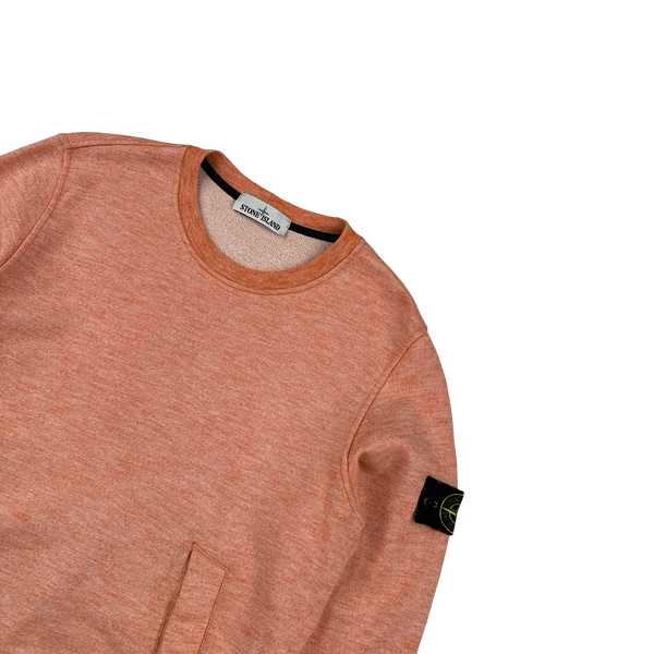 Stone Island Peach Marl Crewneck Sweatshirt - Small