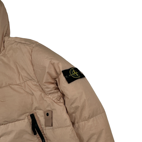 Stone Island 2021 Pink Crinkle NY Down Puffer Jacket - XL