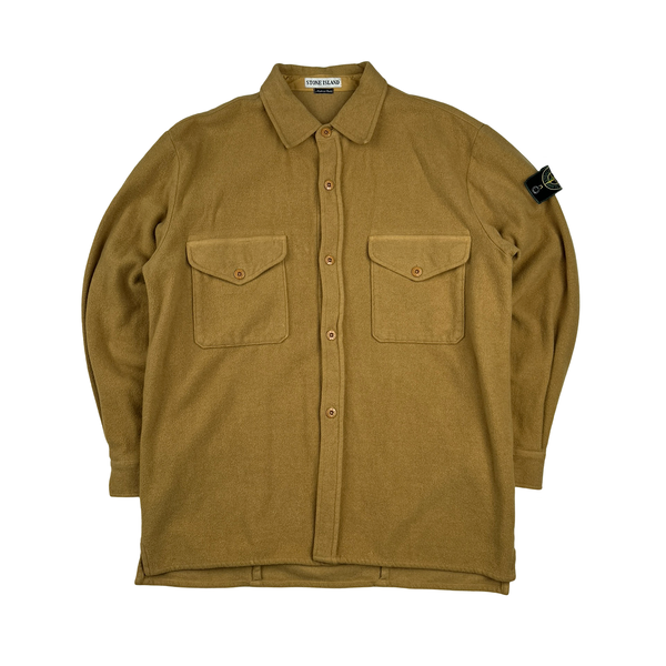 Stone Island 1997 Saddle Brown Vintage Wool Overshirt - XL