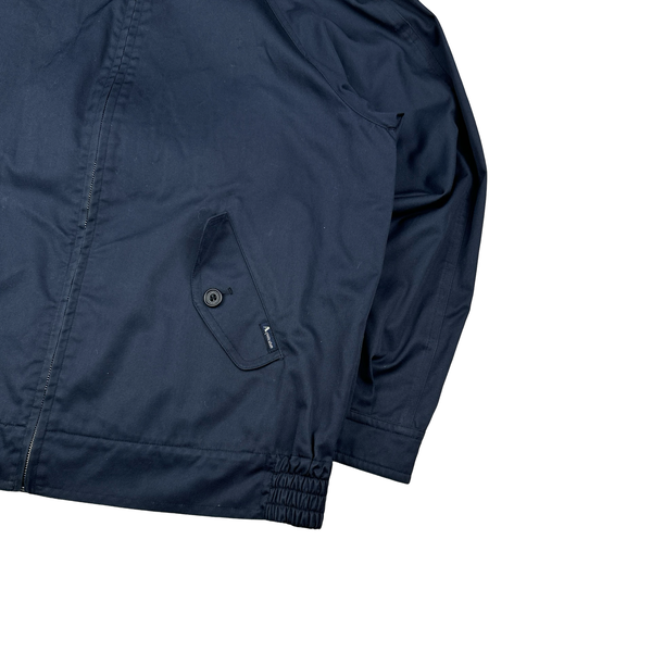 Aquascutum Checked Collar Cotton Navy Harrington Jacket - Large