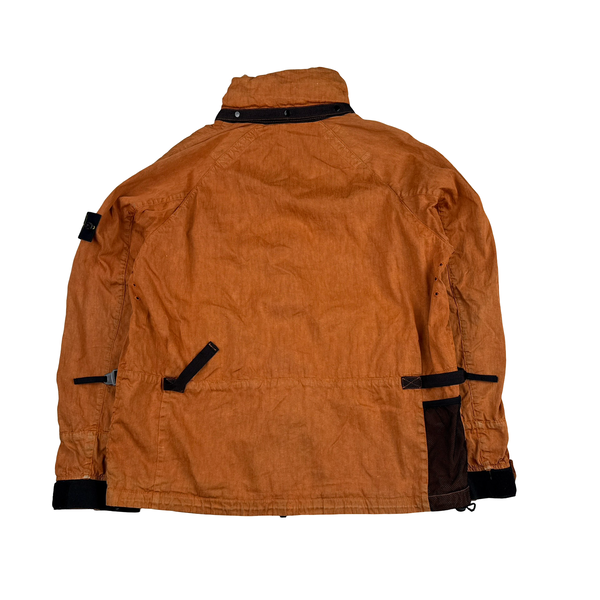 Stone Island 2011 Orange Lino Zipped Jacket - Large