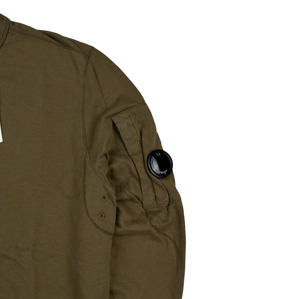 CP Company 00s Khaki Lens View Cotton Crewneck Lens Viewer - Large