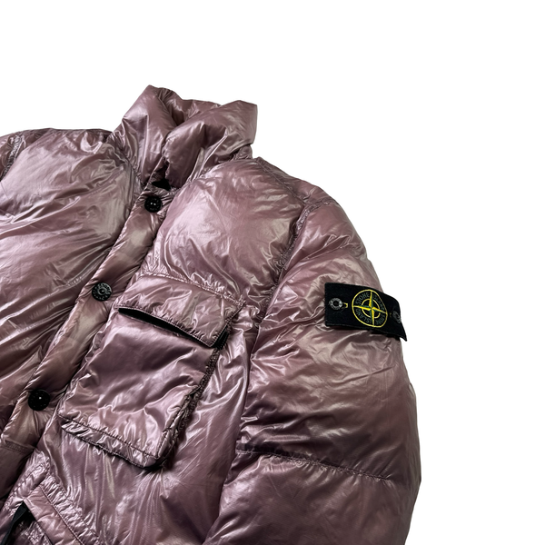 Stone Island Pink Pertex Quantum Y Down Puffer Jacket - Large