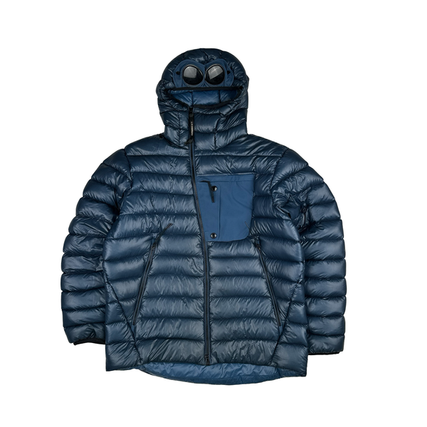 CP Company Down Filled DD Shell Goggle Asymmetric Zip Puffer Jacket - XL