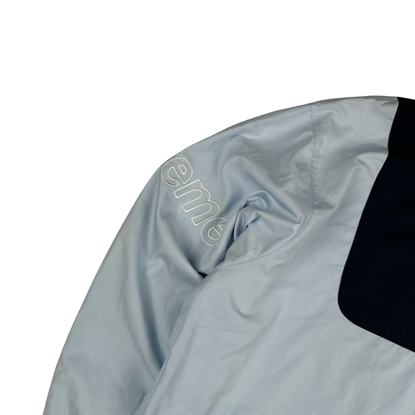 Supreme X Lacoste Baby Blue Colour Block Spellout Tracksuit Set - XL