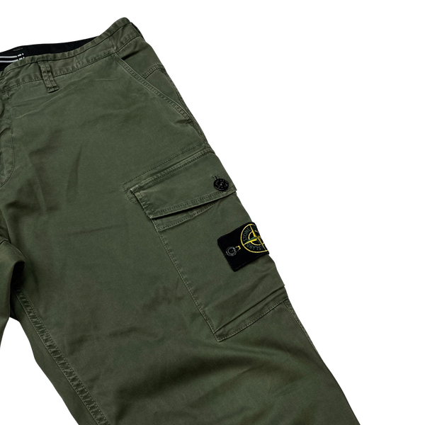Stone Island 2021 Green Slim Fit Cargo Trousers - 36"