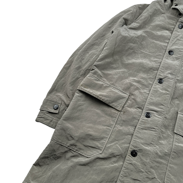 Stone Island 2011 Tan Nylon Sheen Lined Parka Jacket - Large