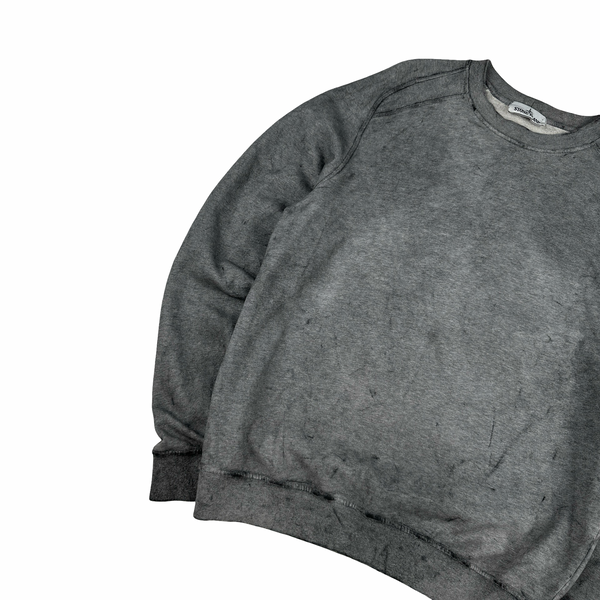 Stone Island Grey Dust Treatment Grey Cotton Sweatshirt - Large