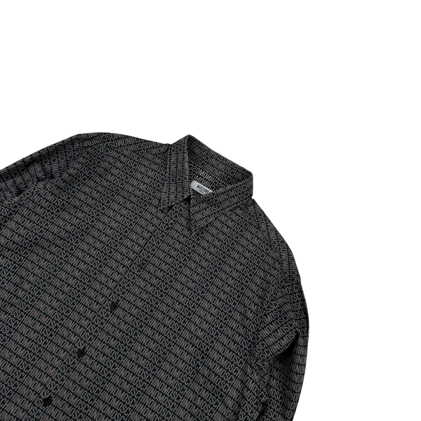 Moschino Grey Monogram Buttoned Shirt - Large