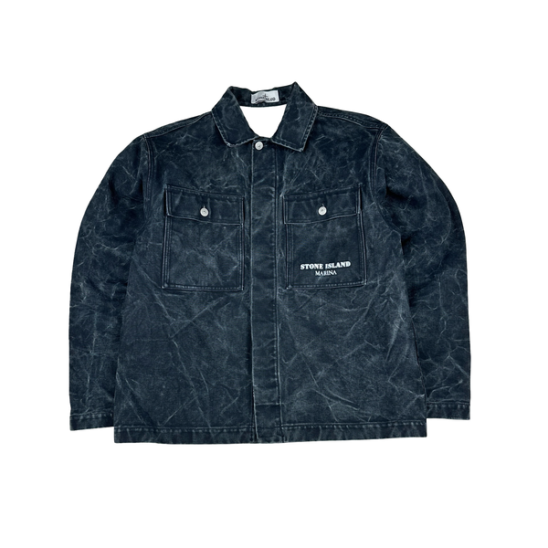 Stone Island Marina 2023 Marble Buttoned Denim Jacket - Small