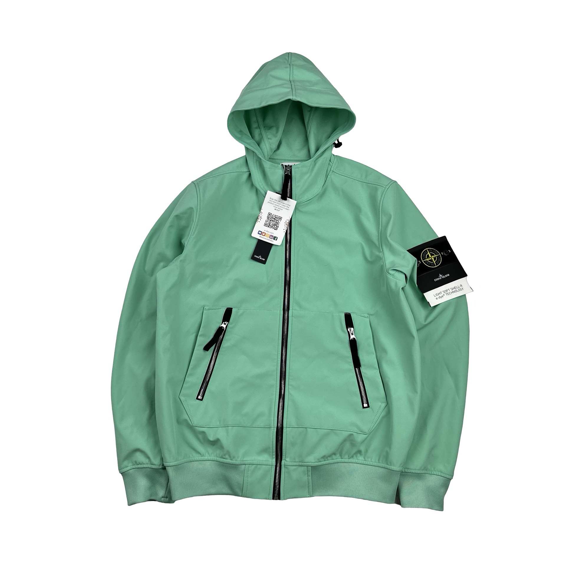 Stone Island 2021 Teal Soft Shell R E Dye Tech Jacket Medium