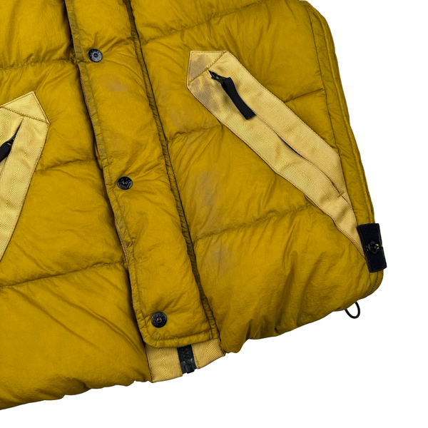 Stone Island 2010 Yellow Opaque Nylon Tela Down Gilet - Small