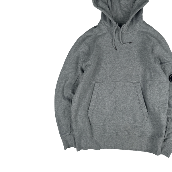 CP Company Grey Cotton Lens Viewer Pullover Hoodie - Medium