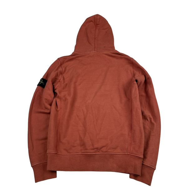 Stone Island Terracotta Cotton Pullover Hoodie - Small