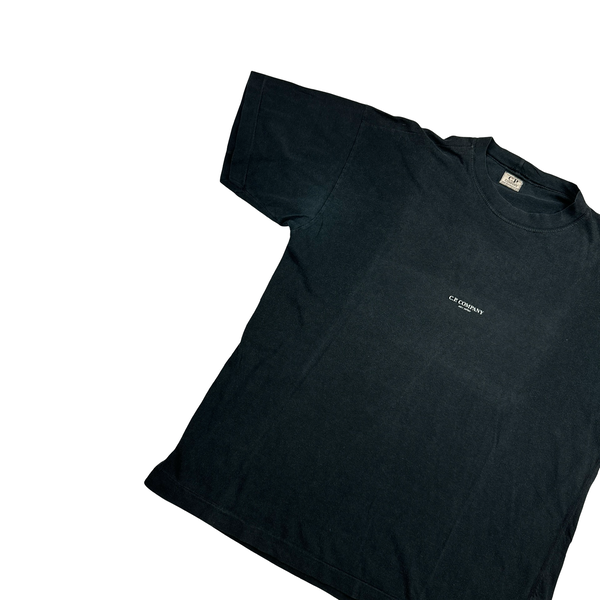 CP Company Vintage Cotton Black Spellout Boxy Fit T Shirt - Small