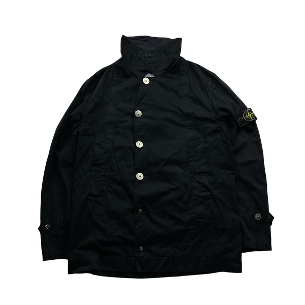 Stone Island 2001 Navy Raso Gommato Jacket - Medium